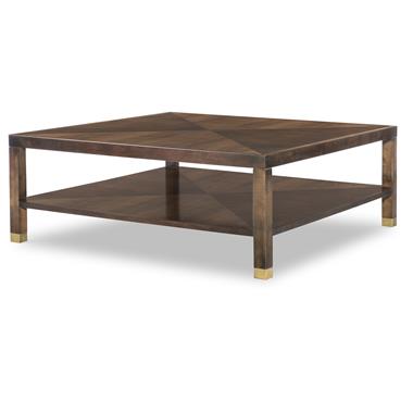 Trevor 48" Square Cocktail Table w/ Wood Top