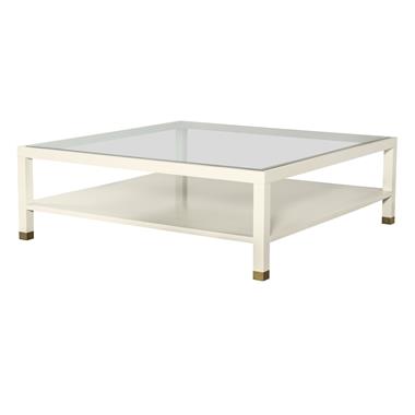 Trevor 54" Square Cocktail Table W/Glass Top